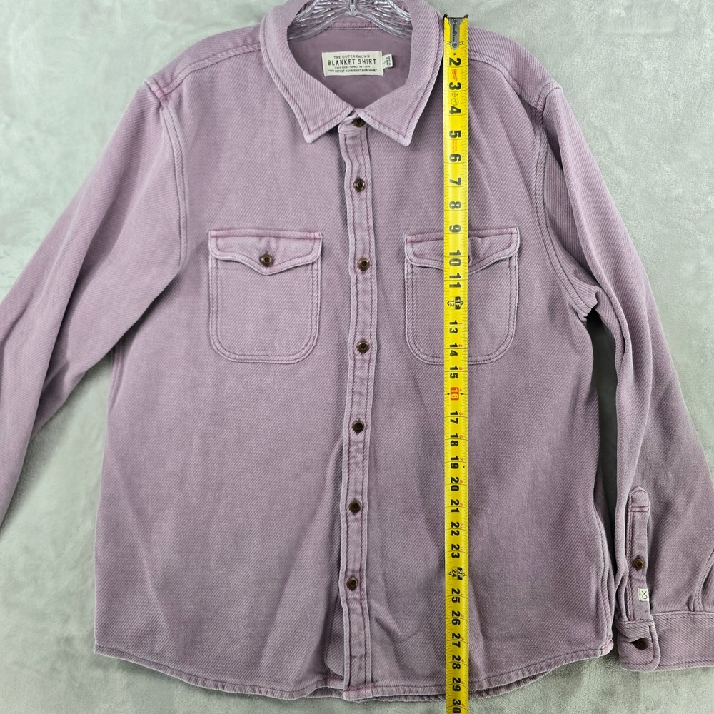 Outerknown Blanket Shirt Mens Large Purple Twill Long Sleeve Heavyweight Flannel - Picture 6 of 7